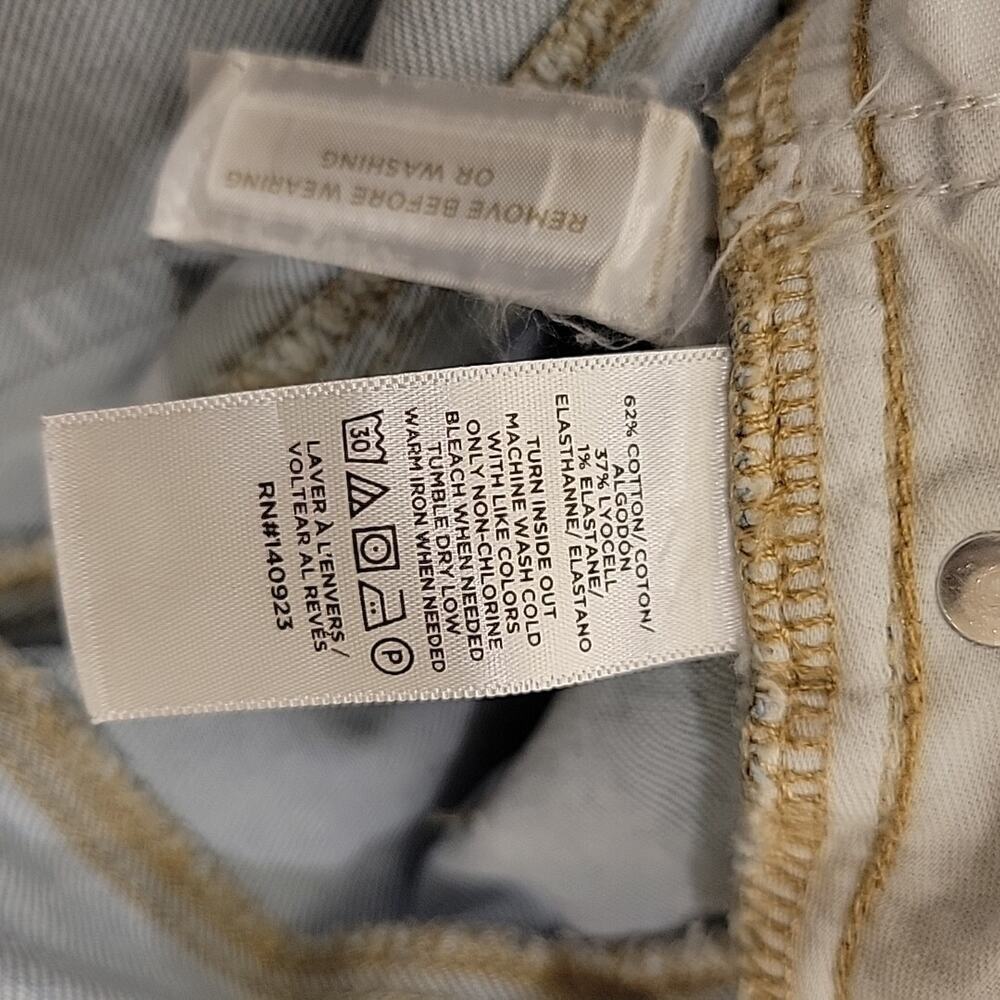 Womens LOFT Curvy Kick Crop Jeans High Size 10 30 Light Wash Denim Fray Hem - Picture 8 of 11